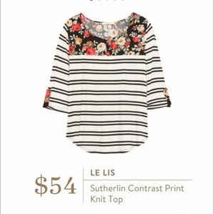 Le Lis floral and stripes Sutherlin top Stitch Fix